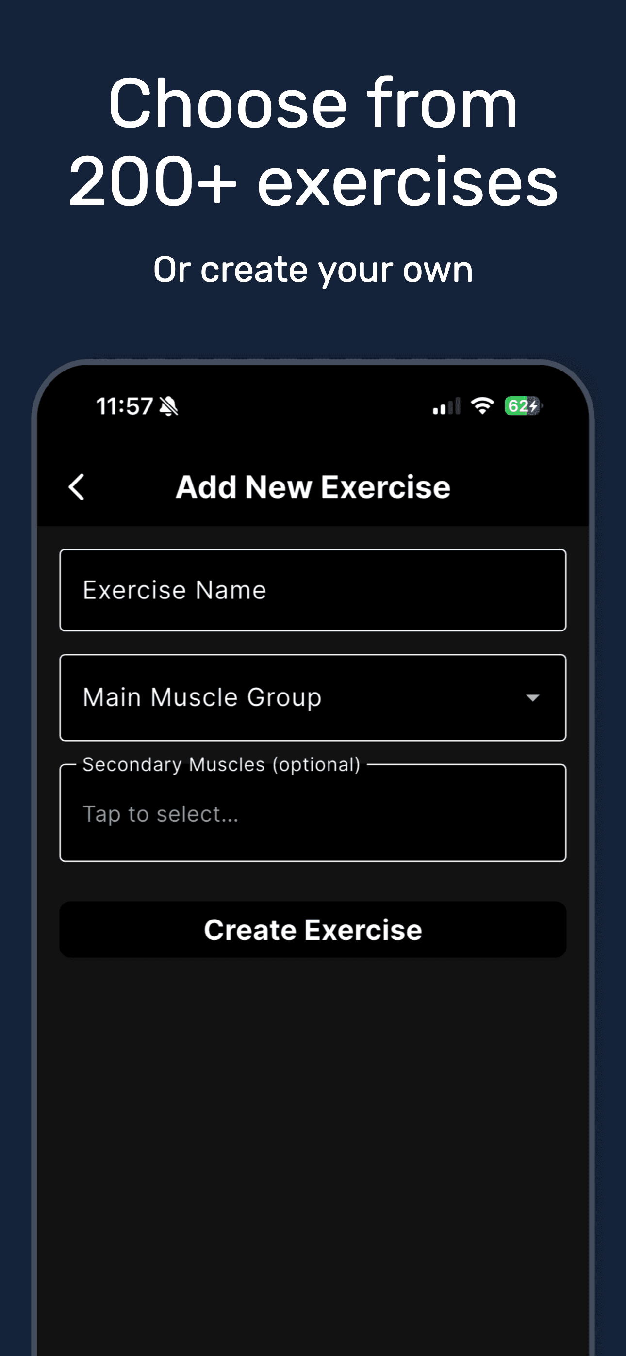 Exercise list screen